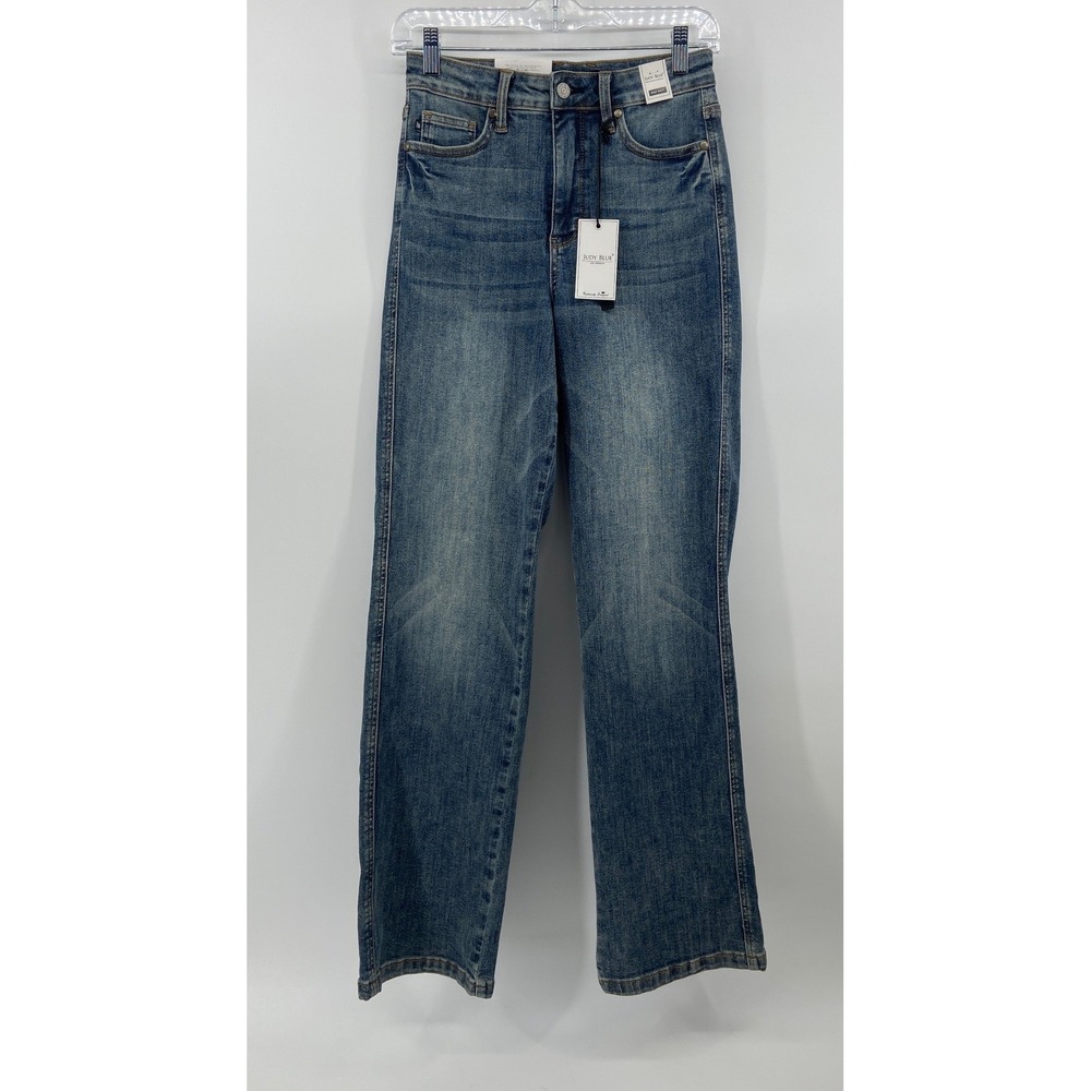 Judy Blue High Waist Straight Leg Jeans Medium Wash Size 3/26 Stretch Denim